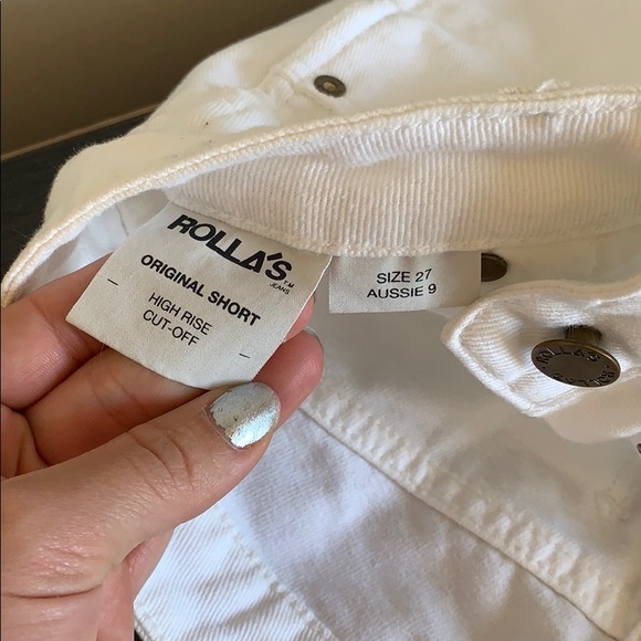 ROLLA’S destroyed white high waisted Jean shorts - Picture 3 of 3